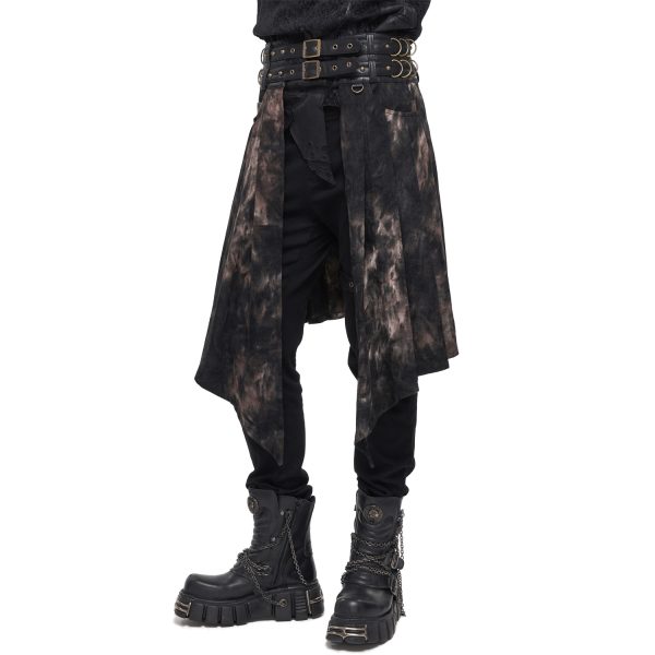 france DEVIL FASHION Mi-Jupe Kilt Asymétrique ‘Taurus’ Noire Et Cuivre 14