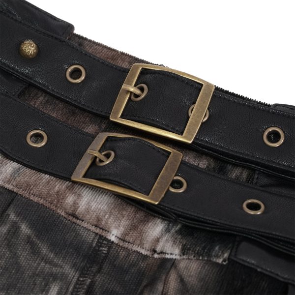 france DEVIL FASHION Mi-Jupe Kilt Asymétrique ‘Taurus’ Noire Et Cuivre 19