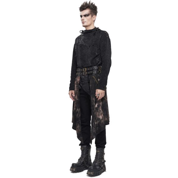 france DEVIL FASHION Mi-Jupe Kilt Asymétrique ‘Taurus’ Noire Et Cuivre 5