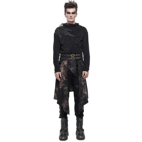 france DEVIL FASHION Mi-Jupe Kilt Asymétrique ‘Taurus’ Noire Et Cuivre 6
