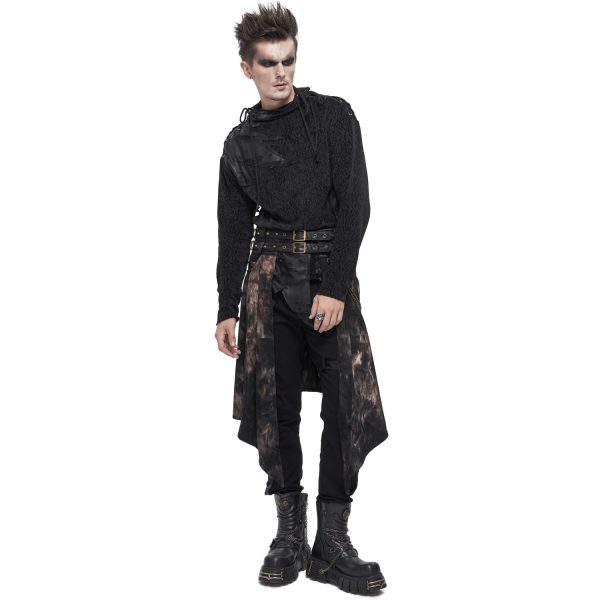 france DEVIL FASHION Mi-Jupe Kilt Asymétrique ‘Taurus’ Noire Et Cuivre 8