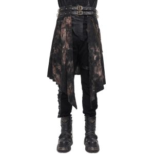 france DEVIL FASHION Mi-Jupe Kilt Asymétrique ‘Taurus’ Noire Et Cuivre 36