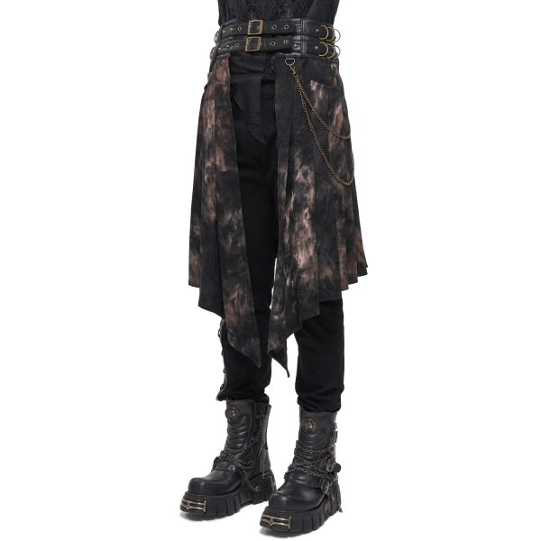 france DEVIL FASHION Mi-Jupe Kilt Asymétrique ‘Taurus’ Noire Et Cuivre 11