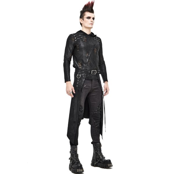 garantie de qualité DEVIL FASHION Mi-Jupe Kilt Pour Hommes ‘Catacomb’ Noire 3
