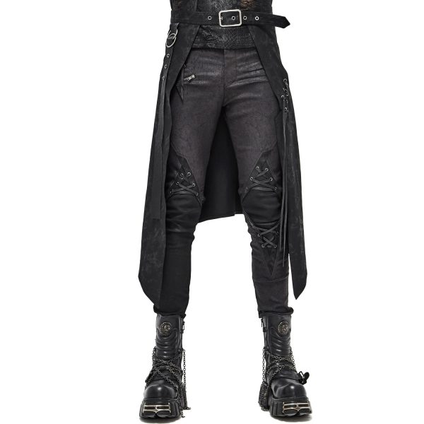 garantie de qualité DEVIL FASHION Mi-Jupe Kilt Pour Hommes ‘Catacomb’ Noire 5
