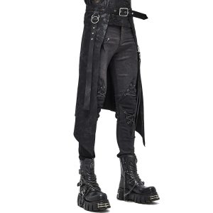 garantie de qualité DEVIL FASHION Mi-Jupe Kilt Pour Hommes ‘Catacomb’ Noire 29