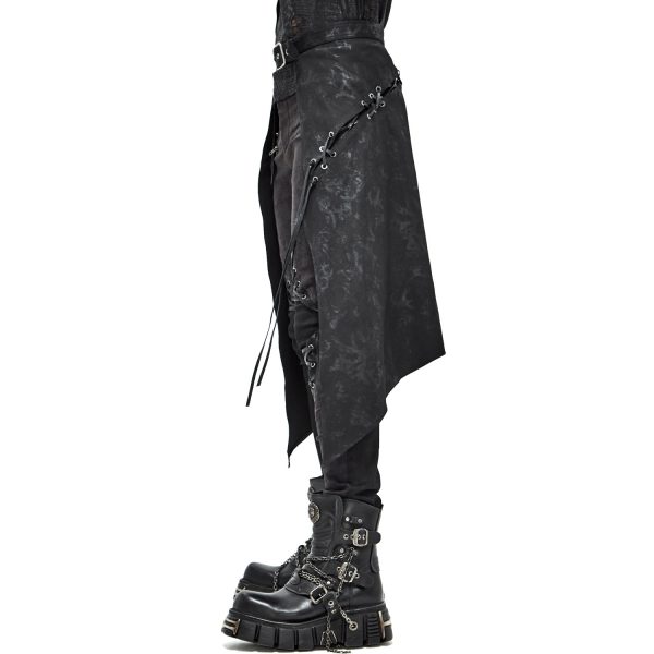 garantie de qualité DEVIL FASHION Mi-Jupe Kilt Pour Hommes ‘Catacomb’ Noire 8