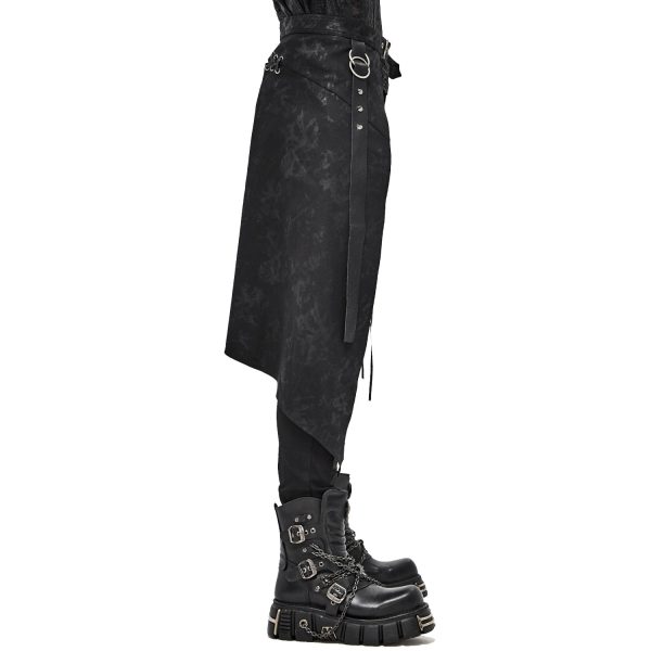 garantie de qualité DEVIL FASHION Mi-Jupe Kilt Pour Hommes ‘Catacomb’ Noire 9