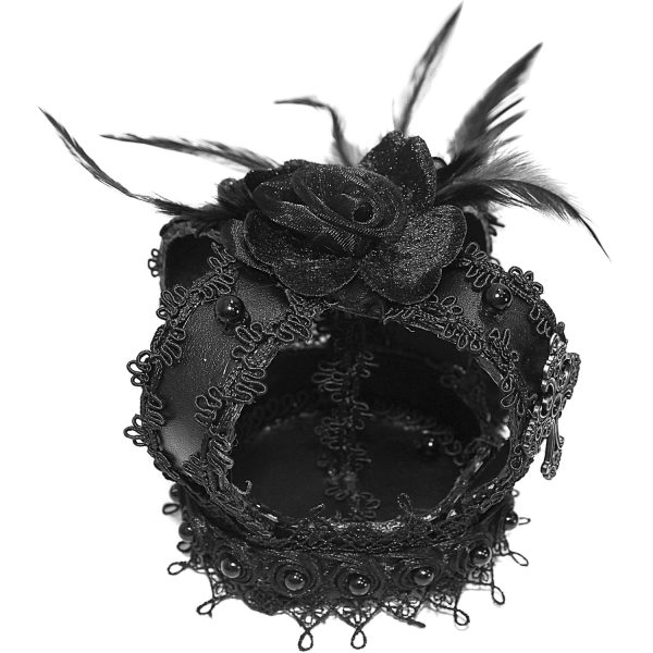 DEVIL FASHION Mini Chapeau Couronne ‘Imperatrice’ Noir vente chaude 12