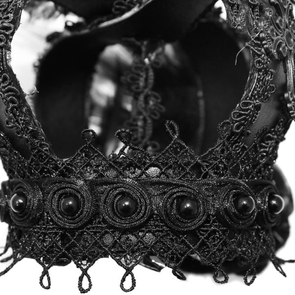 DEVIL FASHION Mini Chapeau Couronne ‘Imperatrice’ Noir vente chaude 15
