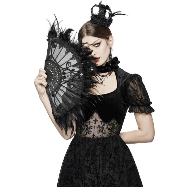 DEVIL FASHION Mini Chapeau Couronne ‘Imperatrice’ Noir vente chaude 5