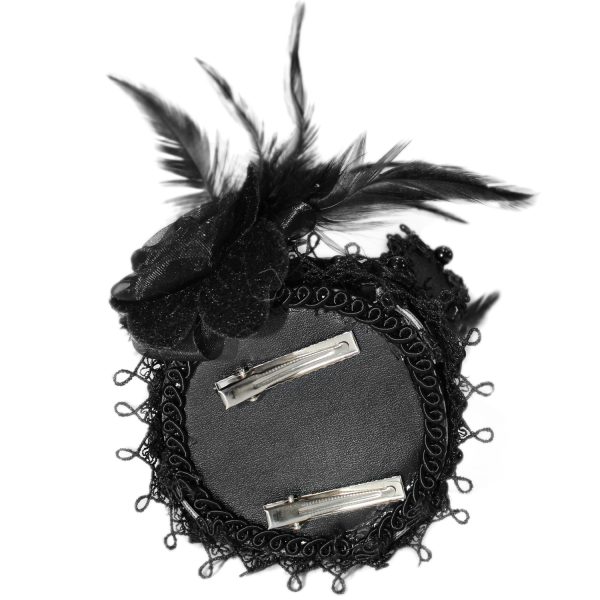 DEVIL FASHION Mini Chapeau Couronne ‘Imperatrice’ Noir vente chaude 10