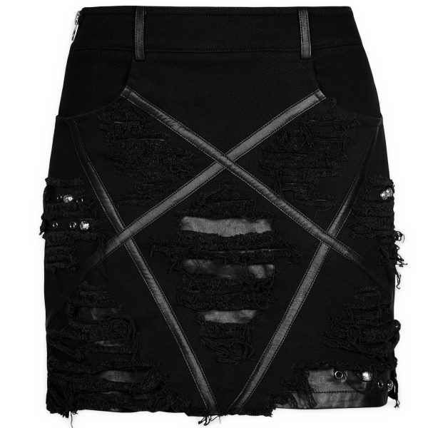 pas cher en ligne PUNK RAVE Mini-Jupe ‘Decadent’ Noire 17