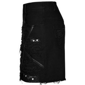 pas cher en ligne PUNK RAVE Mini-Jupe ‘Decadent’ Noire 56