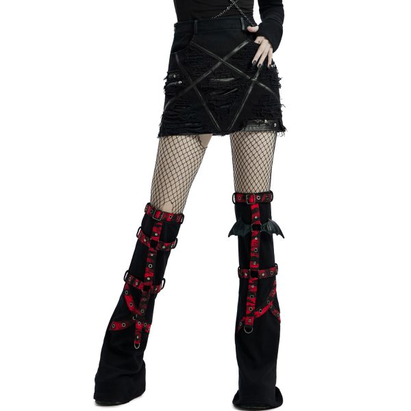 pas cher en ligne PUNK RAVE Mini-Jupe ‘Decadent’ Noire 1