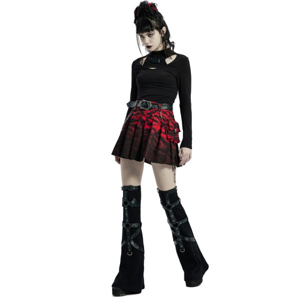 à prix imbattables PUNK RAVE Mini Jupe ‘Gehenna’ Rouge Et Noire 3