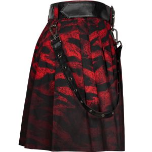 à prix imbattables PUNK RAVE Mini Jupe ‘Gehenna’ Rouge Et Noire 60