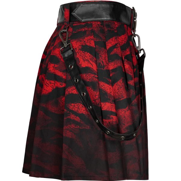 à prix imbattables PUNK RAVE Mini Jupe ‘Gehenna’ Rouge Et Noire 21