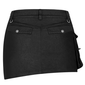 PUNK RAVE Mini Jupe ‘Gothic Trooper’ Noire magasin pas cher 44