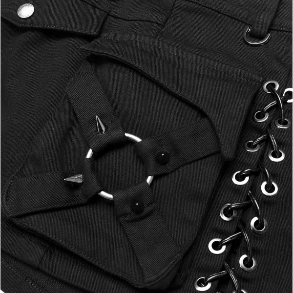PUNK RAVE Mini Jupe ‘Gothic Trooper’ Noire magasin pas cher 16