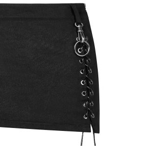 PUNK RAVE Mini Jupe ‘Gothic Trooper’ Noire magasin pas cher 56