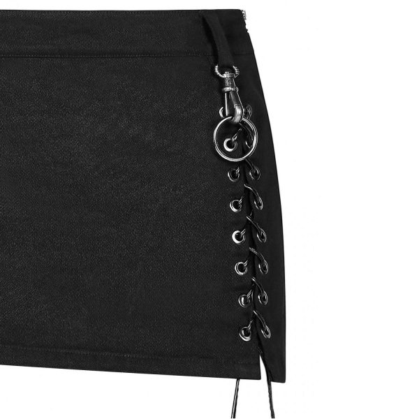 PUNK RAVE Mini Jupe ‘Gothic Trooper’ Noire magasin pas cher 19