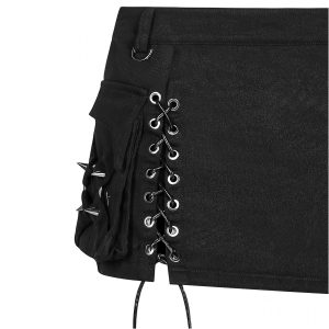 PUNK RAVE Mini Jupe ‘Gothic Trooper’ Noire magasin pas cher 58