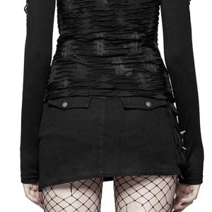 PUNK RAVE Mini Jupe ‘Gothic Trooper’ Noire magasin pas cher 60