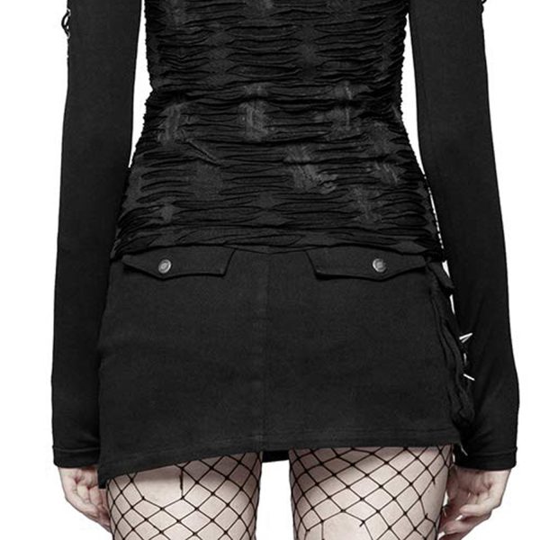PUNK RAVE Mini Jupe ‘Gothic Trooper’ Noire magasin pas cher 21