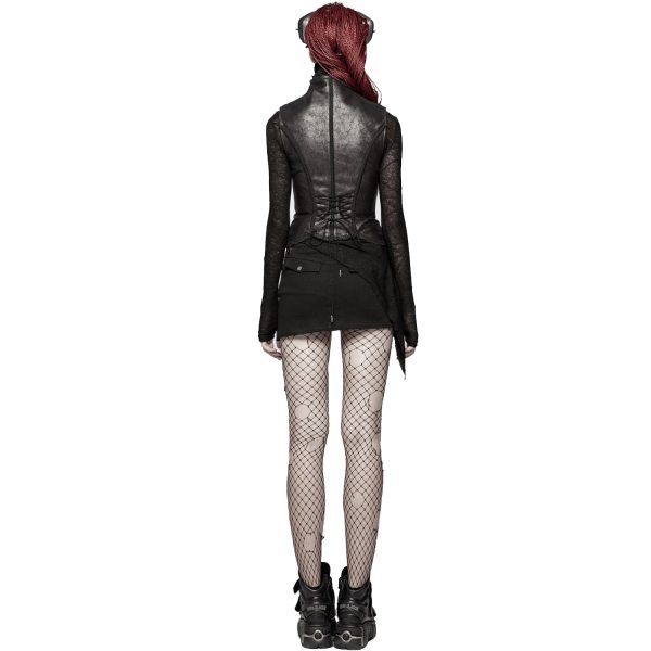 PUNK RAVE Mini Jupe ‘Gothic Trooper’ Noire magasin pas cher 4