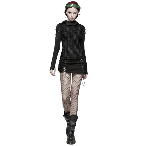 PUNK RAVE Mini Jupe ‘Gothic Trooper’ Noire magasin pas cher 5