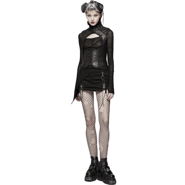 PUNK RAVE Mini Jupe ‘Gothic Trooper’ Noire magasin pas cher 6