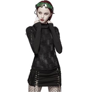 PUNK RAVE Mini Jupe ‘Gothic Trooper’ Noire magasin pas cher 32