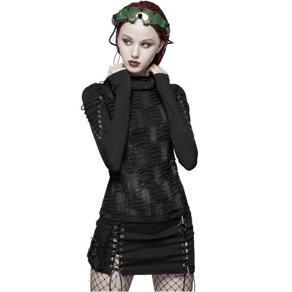 PUNK RAVE Mini Jupe ‘Gothic Trooper’ Noire magasin pas cher 7