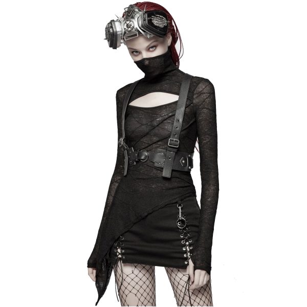 PUNK RAVE Mini Jupe ‘Gothic Trooper’ Noire magasin pas cher 8