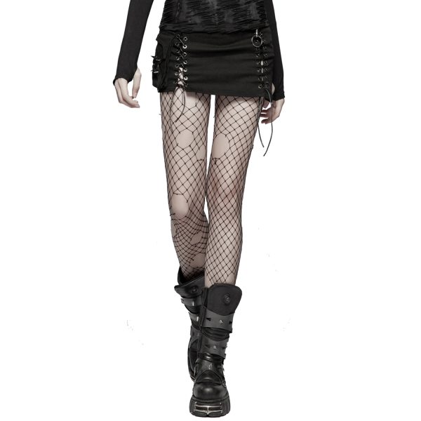 PUNK RAVE Mini Jupe ‘Gothic Trooper’ Noire magasin pas cher 1