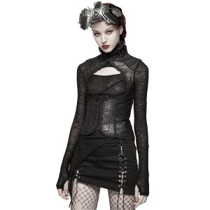 PUNK RAVE Mini Jupe ‘Gothic Trooper’ Noire magasin pas cher 36
