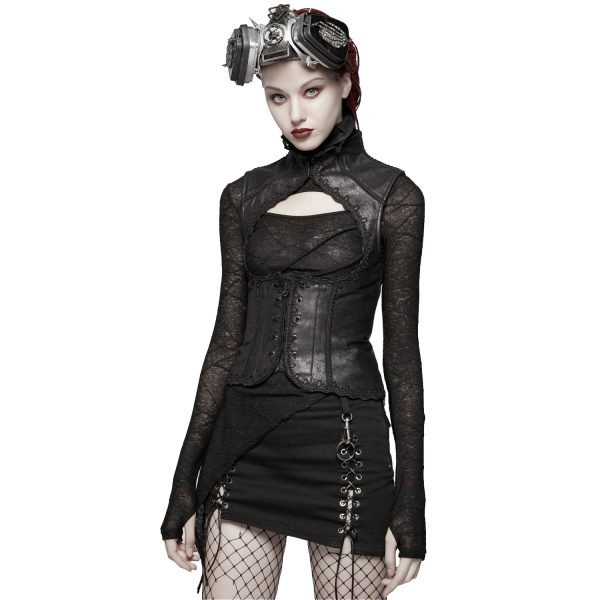 PUNK RAVE Mini Jupe ‘Gothic Trooper’ Noire magasin pas cher 9