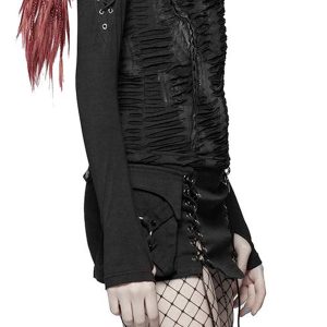 PUNK RAVE Mini Jupe ‘Gothic Trooper’ Noire magasin pas cher 40
