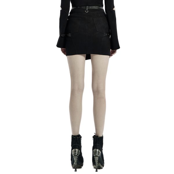 PUNK RAVE Mini-Jupe ‘Guenievre’ Noire achat pas cher 13
