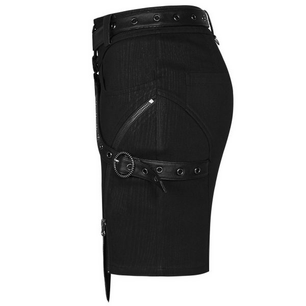 PUNK RAVE Mini-Jupe ‘Guenievre’ Noire achat pas cher 17