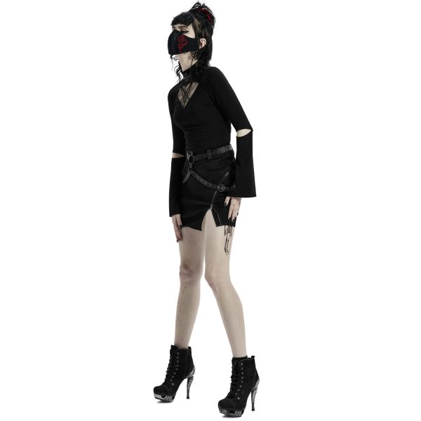 PUNK RAVE Mini-Jupe ‘Guenievre’ Noire achat pas cher 6