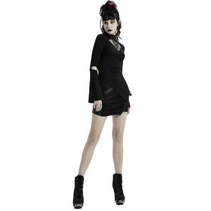 PUNK RAVE Mini-Jupe ‘Guenievre’ Noire achat pas cher 32