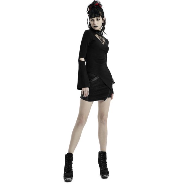 PUNK RAVE Mini-Jupe ‘Guenievre’ Noire achat pas cher 7