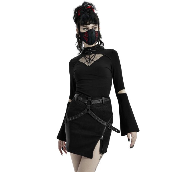 PUNK RAVE Mini-Jupe ‘Guenievre’ Noire achat pas cher 9
