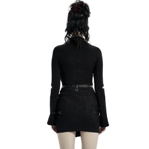 PUNK RAVE Mini-Jupe ‘Guenievre’ Noire achat pas cher 38