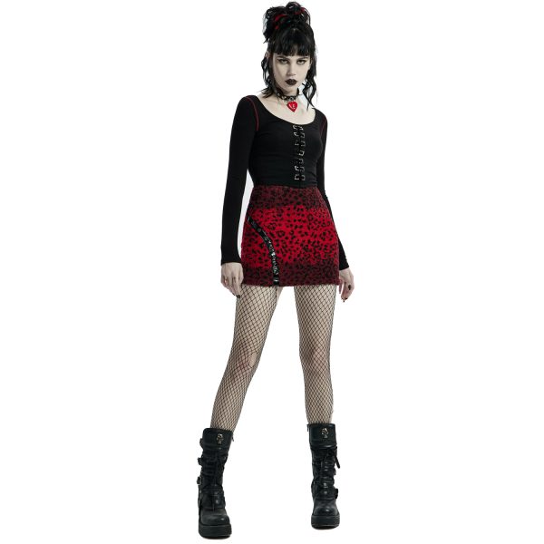 mode PUNK RAVE Mini-Jupe ‘Hot Girl’ En Léopard Rouge 3