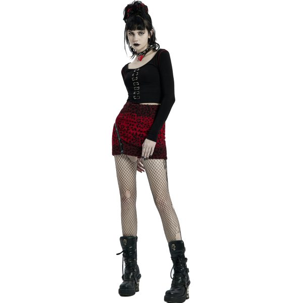 mode PUNK RAVE Mini-Jupe ‘Hot Girl’ En Léopard Rouge 4