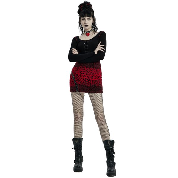 mode PUNK RAVE Mini-Jupe ‘Hot Girl’ En Léopard Rouge 6