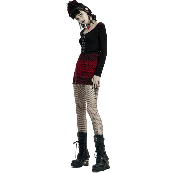 mode PUNK RAVE Mini-Jupe ‘Hot Girl’ En Léopard Rouge 7